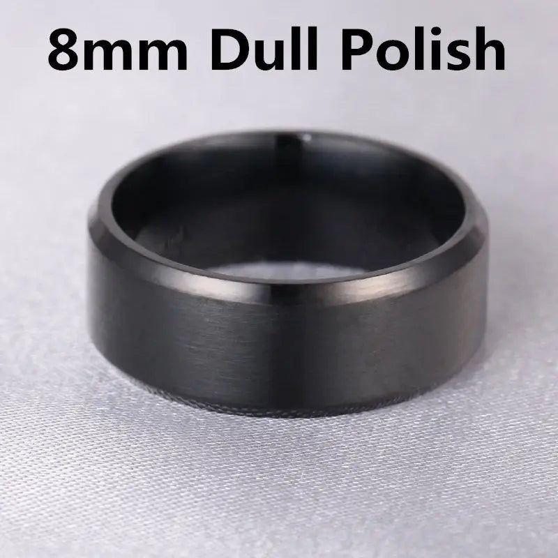 Brushed Dull Polish Silver Band Ring 4-8mm — Stainless Steel