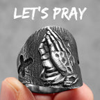 Cross Bible Ring Black — Stainless Steel