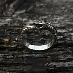 Carved Ouroboros Snake Ring — Gold