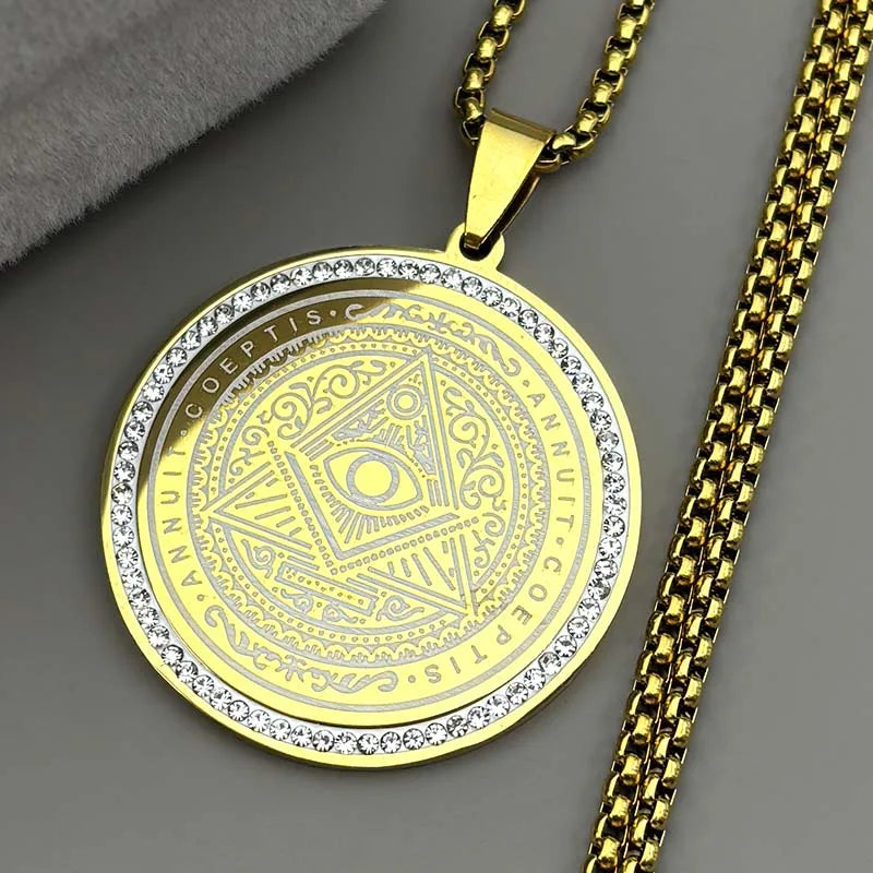 Gold Pendant Annuit Coeptis All Seeing Eye Providence