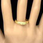 Two-Tone Ring Sterling Inlaid Shiny Zircons Matte