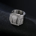 Iced Out Full Crystal CZ Ring 20mm — Stainless Steel
