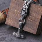 Never Fade Men Celtic Wolf Necklaces Viking Vegvisir Amulet Hammer Pendant Norse Runes Anchor Stainless Steel King