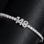 Initial Letter Tennis Bracelet — Iced Out Silver-Tone, 3mm