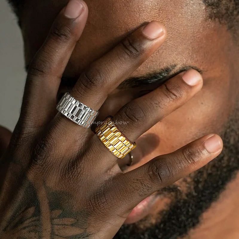 Presidential Watch Link Ring — Stainless Steel