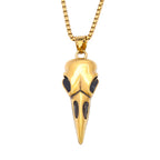 Viking Vintage Raven Skull Necklace Stainless Steel Odin Crow Pendant For Men Women Nordic Amulet Jewelry Gifts