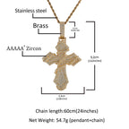 THE BLING KING Iced Out Thorn Wrapped Cross Pendant Necklace Zircon Hip Hop Jewelry Father's Day Graduation Gift for Men