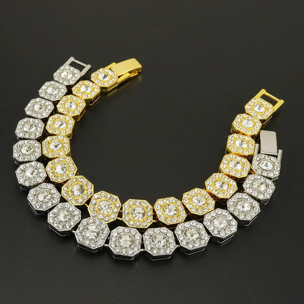 Tennis Steel Bracelet 13MM Wide Full Zircon