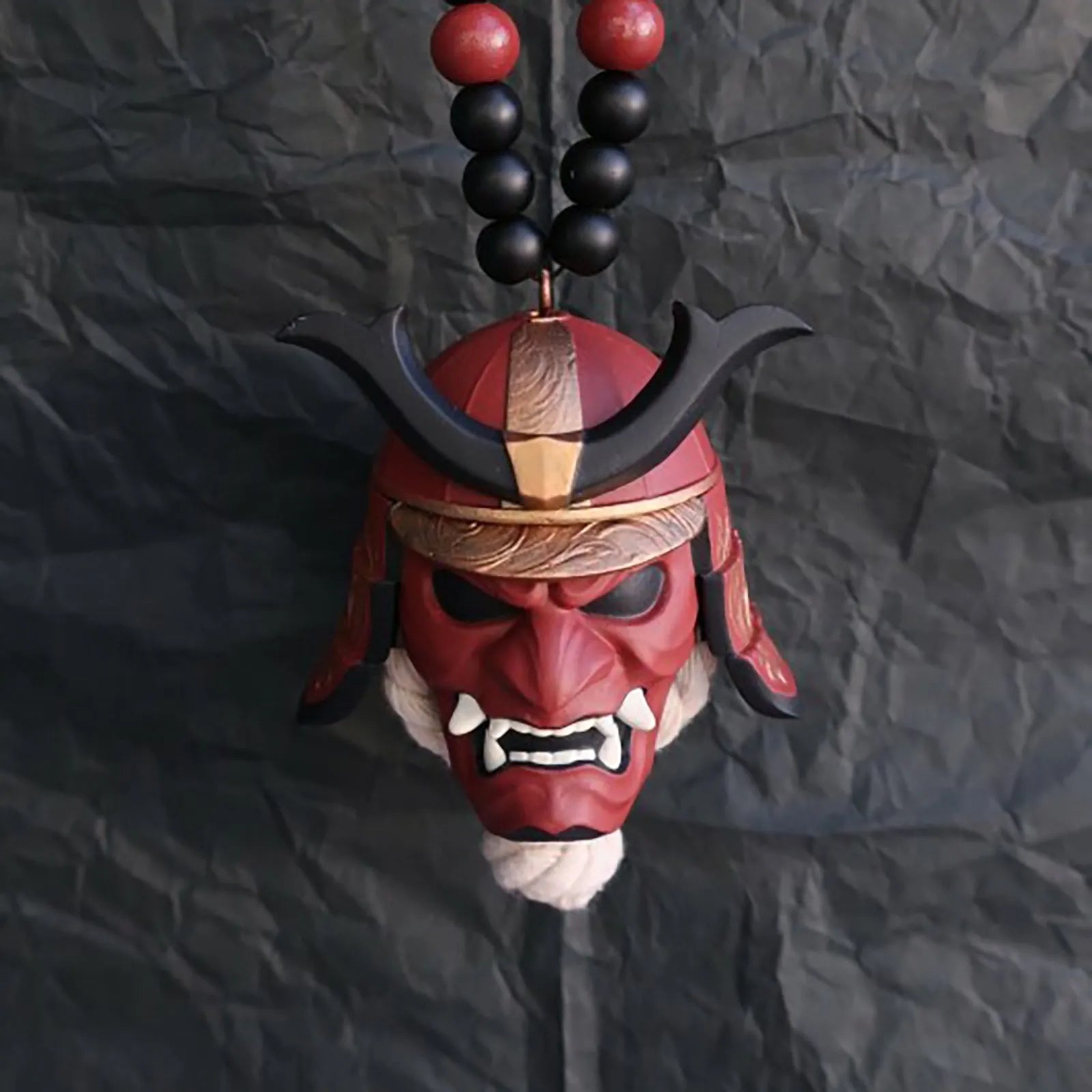 Samurai Kabuto Helmet Hannya Japanese Oni Car Rear View Mirror Charm Car accessories Rear View Mirror Pendant Car Decoration