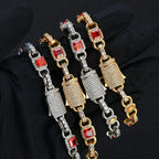 Gold Iced Out Heart Cuban Chain Necklace Colorful