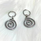 Swirl Hoop Earrings — Stainless Steel