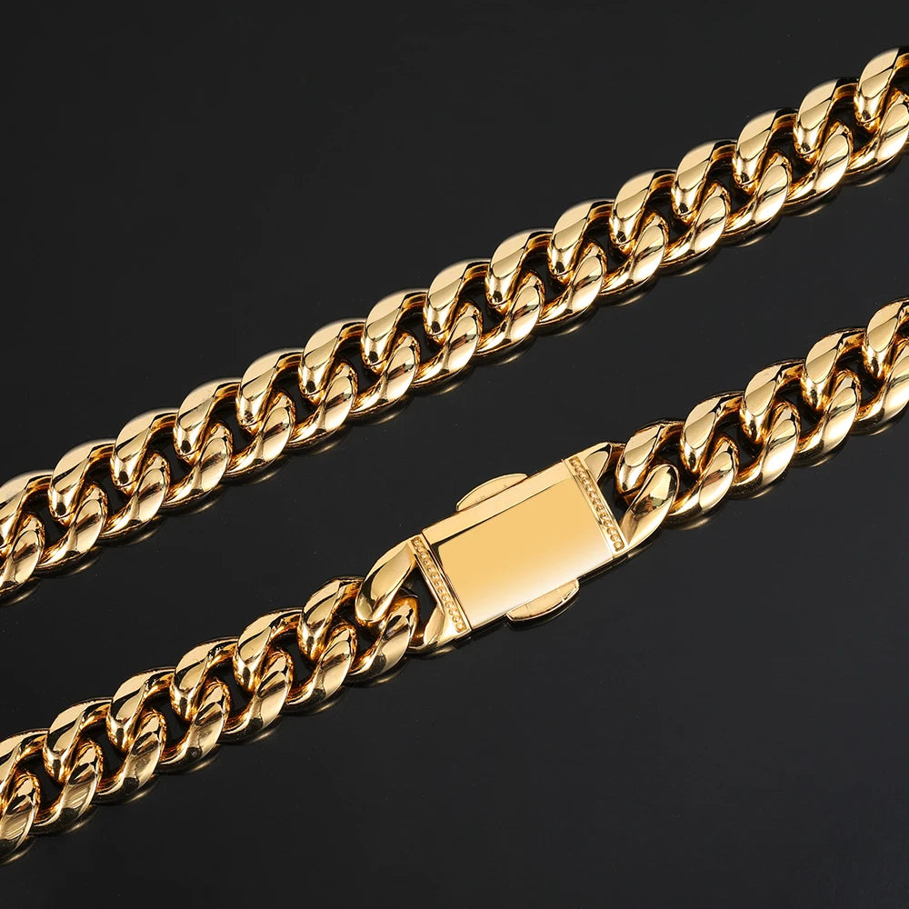Stainless Steel Cuban Chain Necklace 12MM