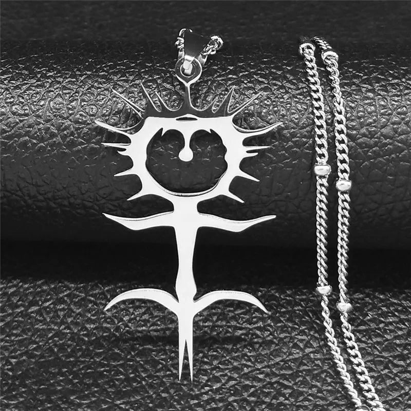 Statement Chain Pendant Necklace — Stainless Steel