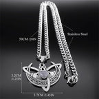 Heart Celtic Knot Steel Pendant Crescent Moon