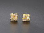 Iced Out Zircon Stud Earrings Stainless Steel CZ