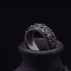 Retro Taotie Chinese Mythology Ring For Men Silver Color Punk Gothic Adjustable Ring Unisex Jewelry Accessories Gift