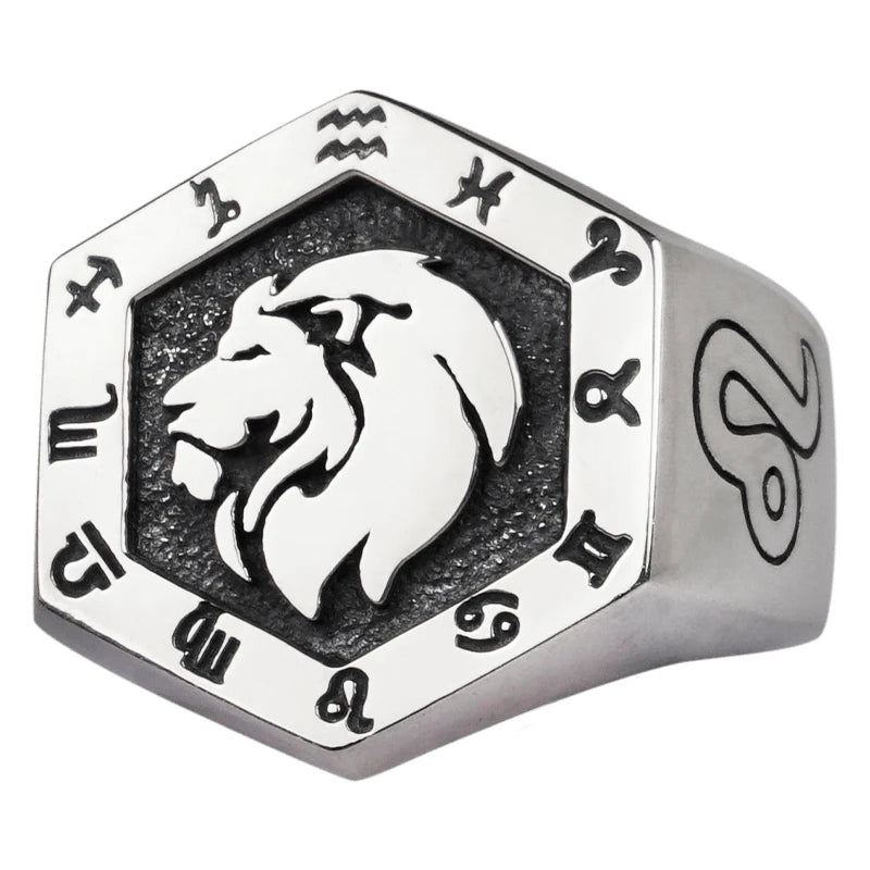 925 Sterling Silver Zodiac Sign Ring for Men Adjustable Aries Minimalist Personalized Gift for Boyfriend