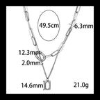 Double Layer Stacked Necklace — Stainless