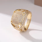 Men's Punk Hip Hop Full Synthetic Cubic Zirconia Ring For Men Women Jewelry