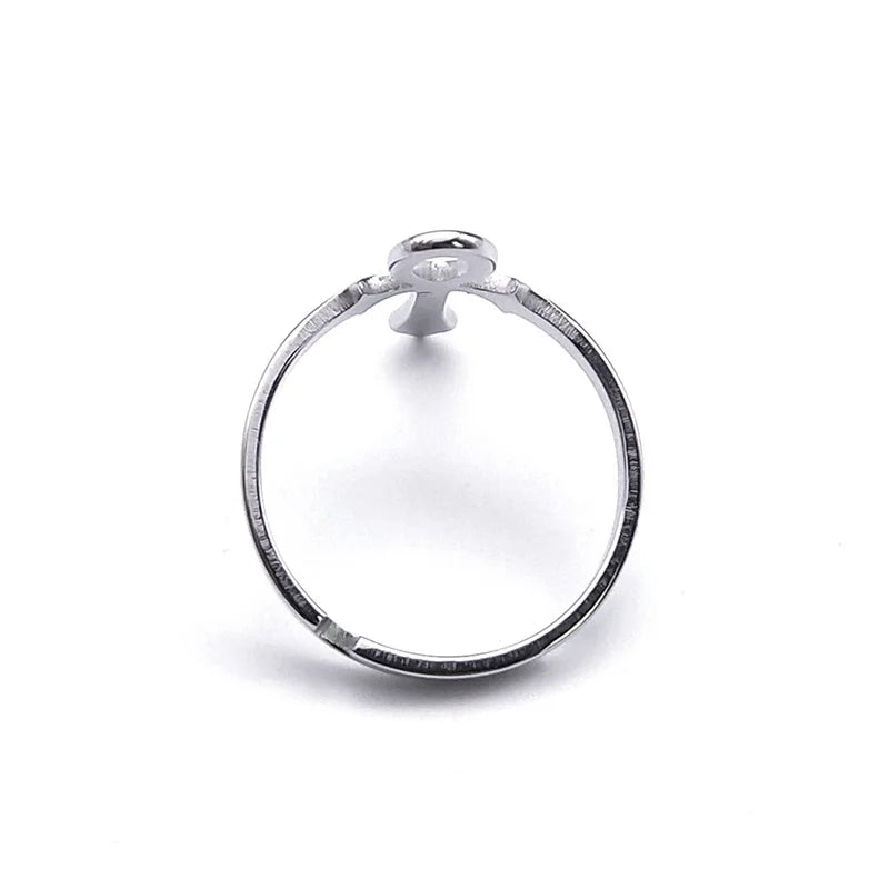 Ankh Cross Ring — Stainless Steel