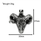 Gothic Pentagram Goat Head Pendant Necklace — Stainless Steel