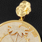 Gold Moissanite Letter Pendant Disc 18K
