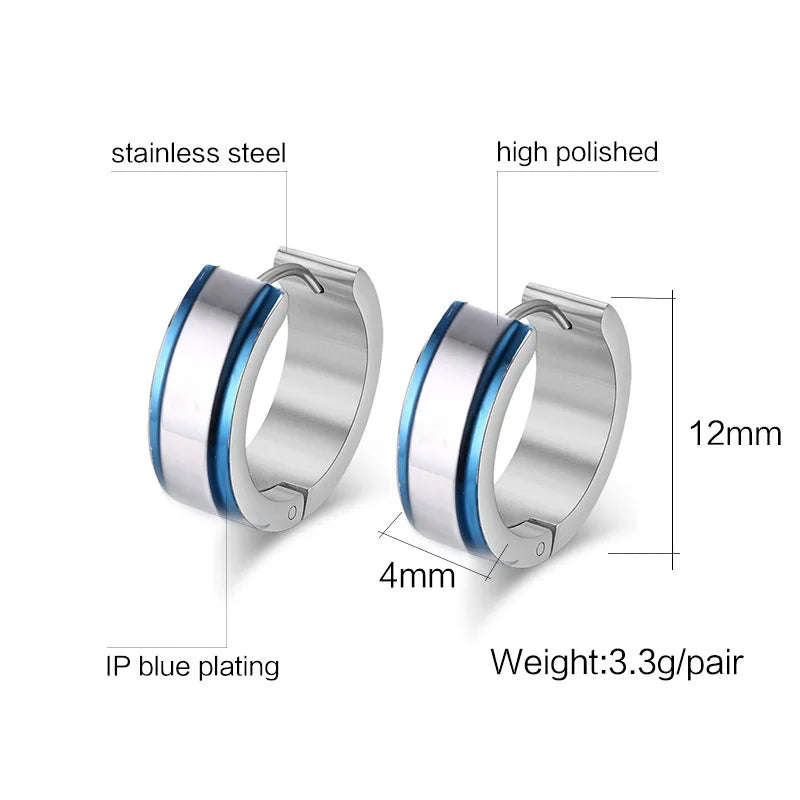 Minimal Circle Huggie Hoop Earrings — Stainless Steel