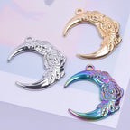 7Pcs No Fade Stainless Steel Wicca Moon Sun Egyptian Ankh Life Cross Pendant DIY Fatima Hand Turkish Evil Eye кулон Jewelry