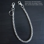 Biker Motorcycle Long Wallet Keychain — Stainless Steel
