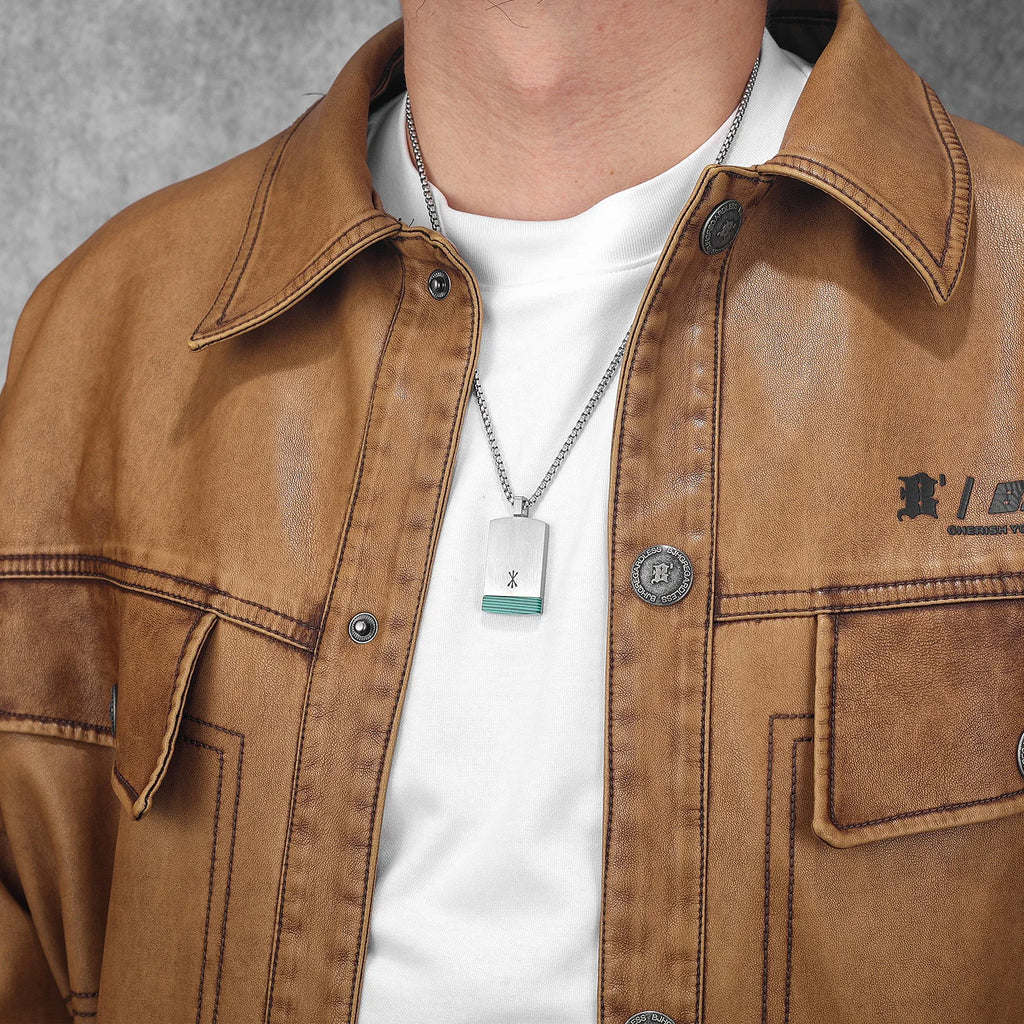 Arrow Tag Pendant Necklace — Stainless Steel