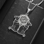Eye of Horus Moon Goddess Bastet Stainless Steel Necklace for Men Women Mystical Ancient Egyptian Amulet Jewelry Gift
