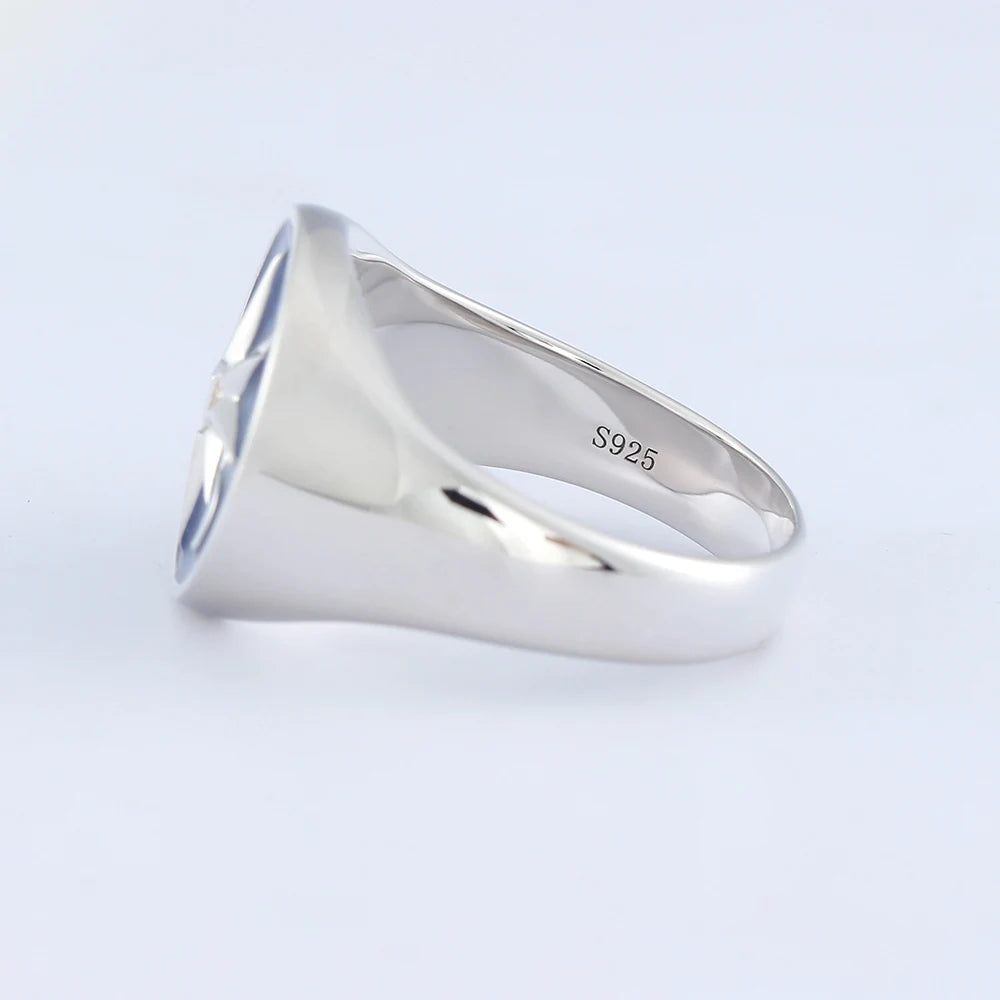 North Star Moon Ring — 925 Silver