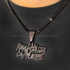 Hip Hop Street Style realhasta lamuerte Letter Bling Pendant Necklace 4mm Bling chain Iced out Bling For Rapper Cool Jewelry