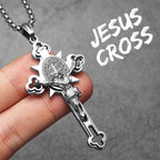 INRI Exorcism Cross Pendant — Stainless Steel