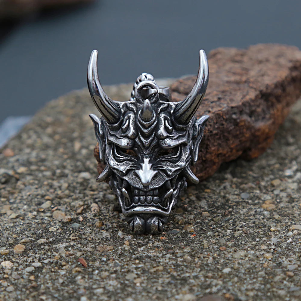 Skull Demon Steel Pendant Gothic Vintage Mask