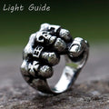 Retro Fist Skull Power Ring — Stainless Steel