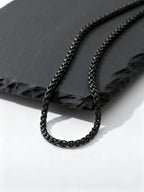 Stainless Steel Wheat Chain Necklace for Men Boys,3mm Silver Gold Black Color Chain Link Collars,Rock Punk Jewelry Gift