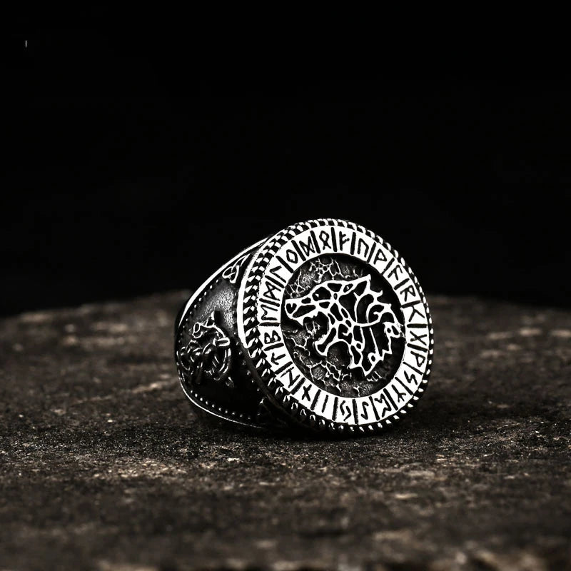 New Creative Stainless Steel Viking Warrior Double Axe Ring for Men Fashion Punk Hip Hop Party Jewelry