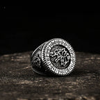 New Creative Stainless Steel Viking Warrior Double Axe Ring for Men Fashion Punk Hip Hop Party Jewelry