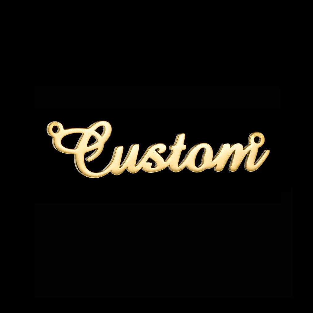 Atoztide Personalized Customized Brand Logo Names Pendant Necklace Stainless Steel Thick Chain for Men Women Jewelry