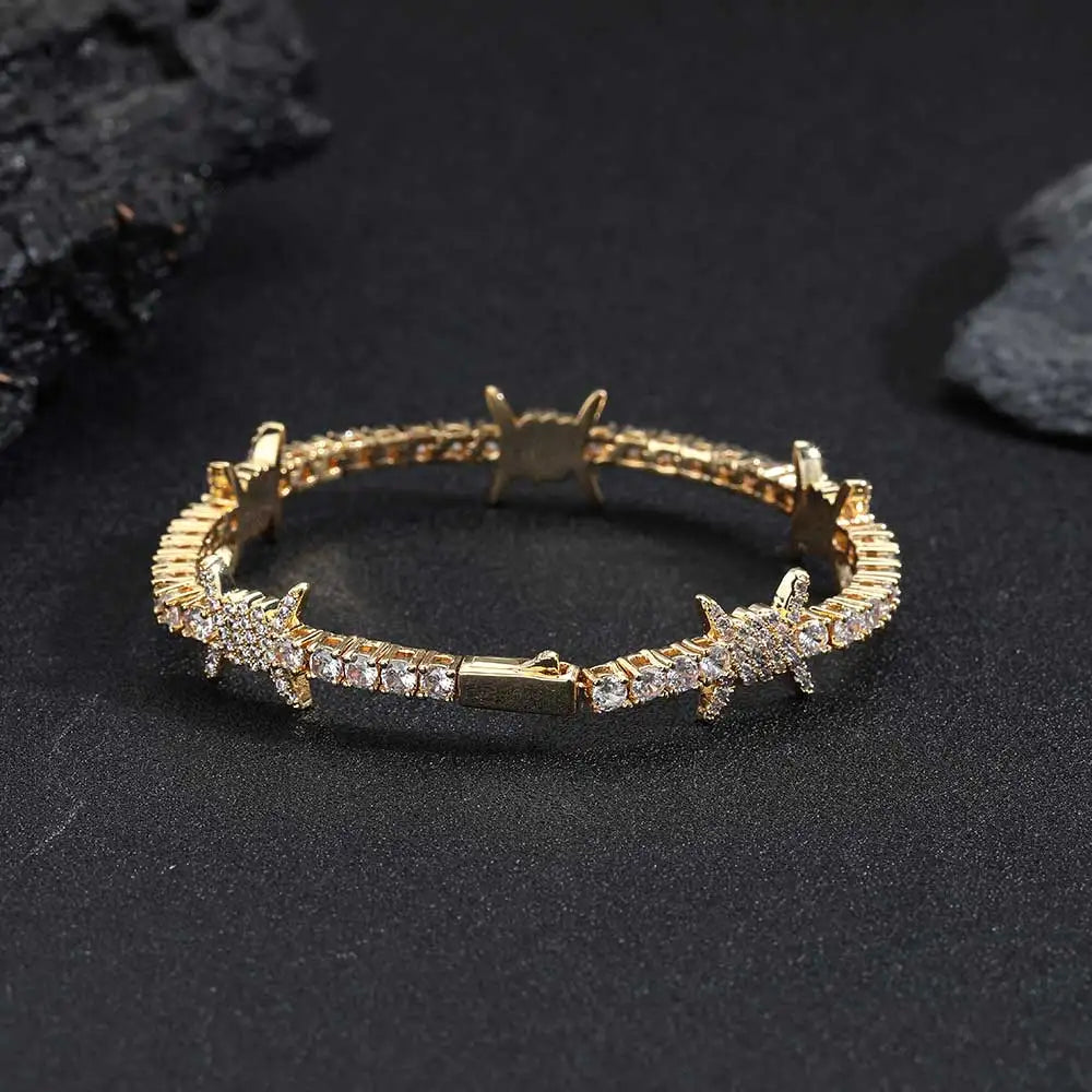 Iced Out Tennis Bracelet Thorn CZ
