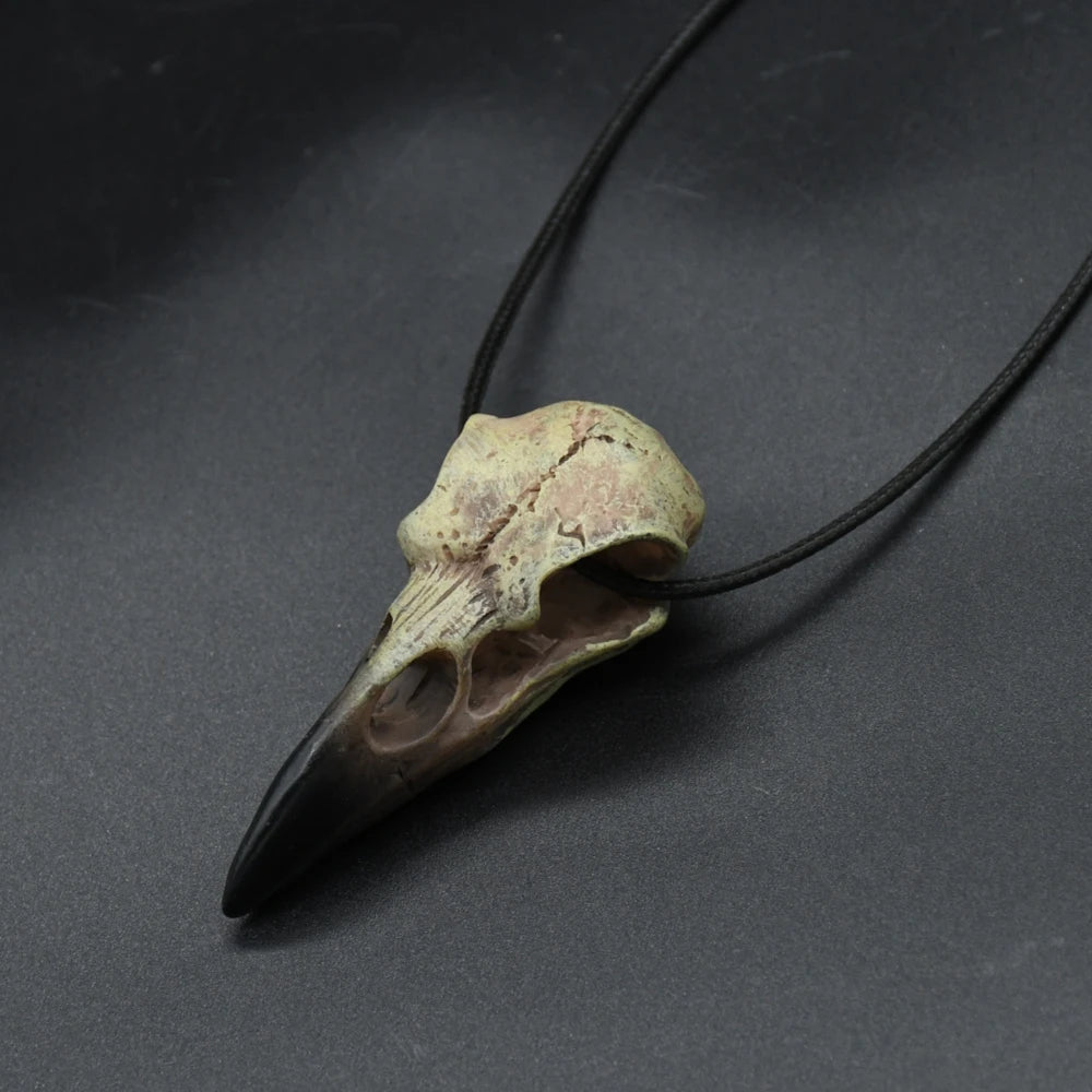 Punk Viking amulet Crow Skull Pendant Vintage Nordic Mens Necklace Biker Amulet Jewelry Gift Dropshipping