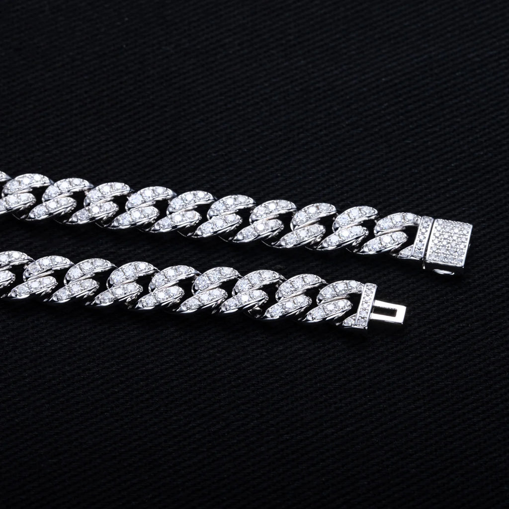 Iced Out Cuban Link Necklace — 925 Silver