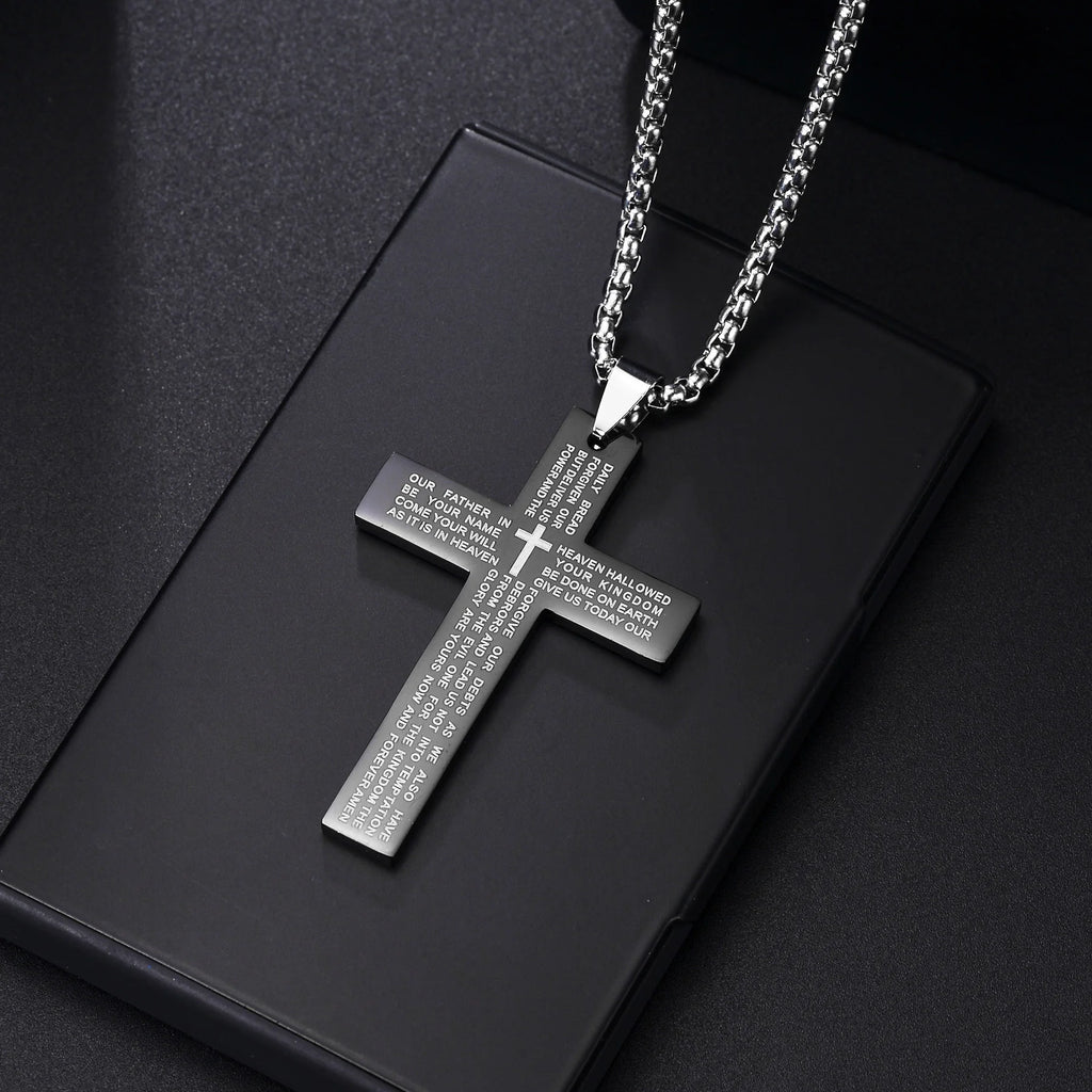 Cross Pendant Necklace — Stainless Steel