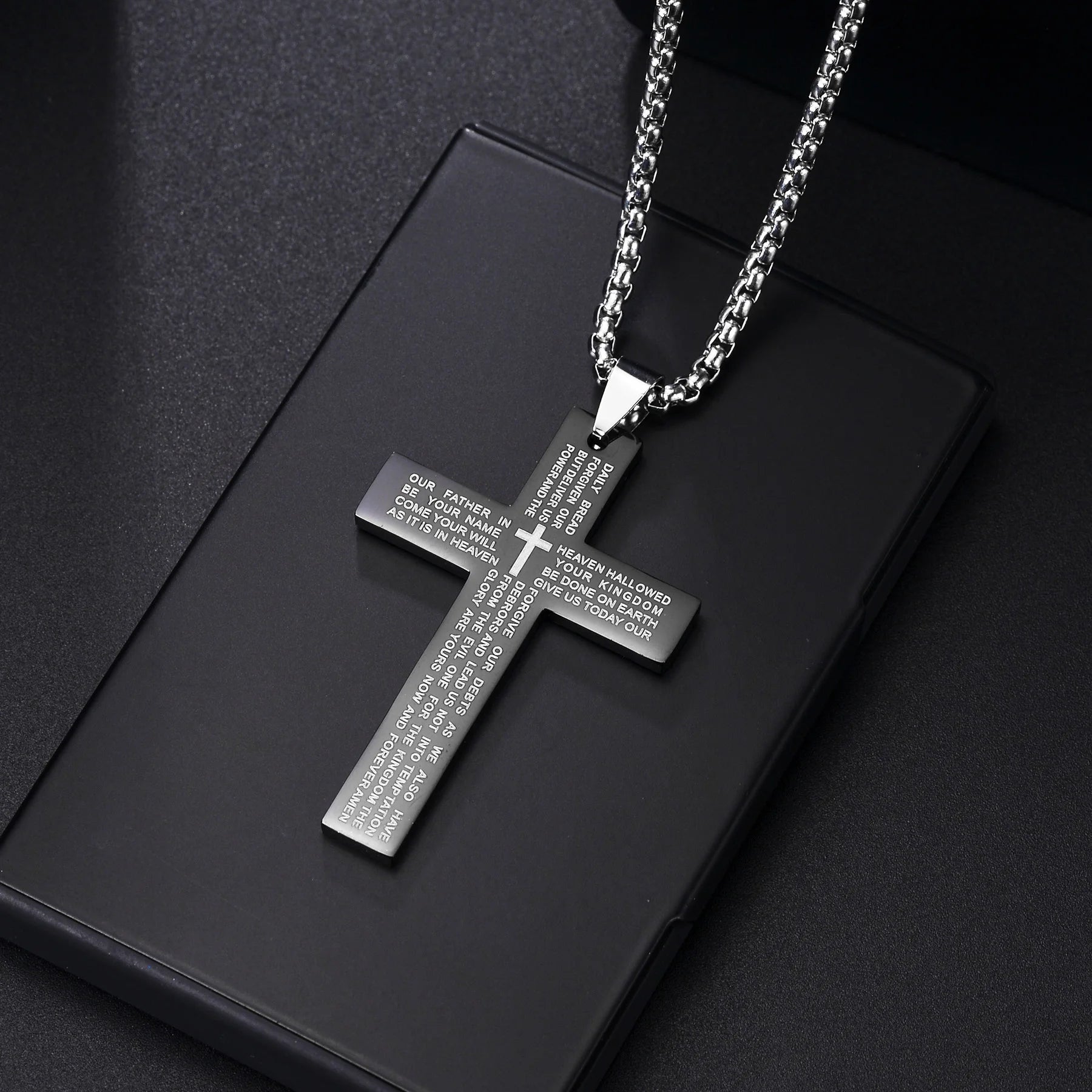 Cross Pendant Necklace — Stainless Steel