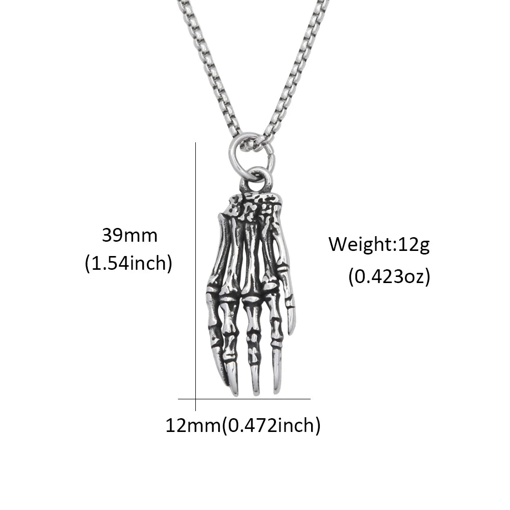 Skull Motorcycle Steel Pendant Demon Hand Halloween