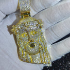Crown Jesus Pendant Necklace Iced Out