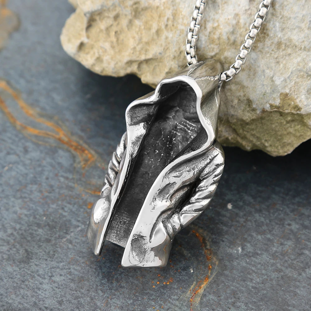 Assassin Pendant Necklace Black — Stainless Steel