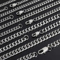 Gold Stainless Steel Cuban Chain Necklace 4-8MM