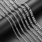 Wholesale 925 Sterling Silver Necklace 2/4/6/8/10/12MM Width 40-75cm Figaro Chain Lobster Clasp Men Women Engagement Jewelry
